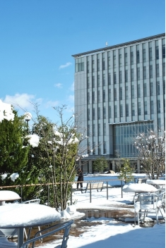 雪景色の羽島キャンパス